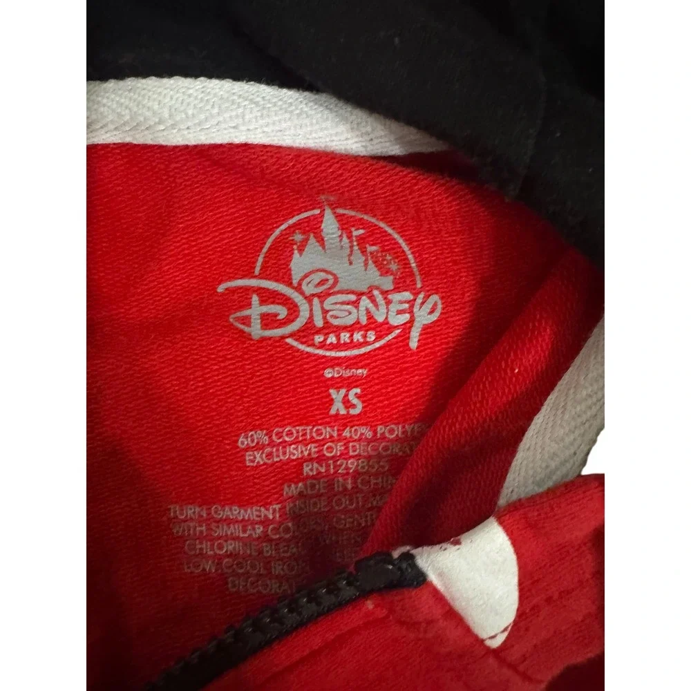 Disney Parks Minnie Mouse Polka Dot Jumpsuit XS Red Black Hooded Costume - Picture 3 of 6